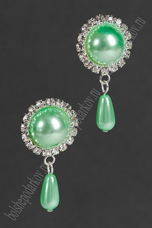 Серединка ювелирная с подвеской (2 шт) SF-5954, серебро/аквамариновый №9