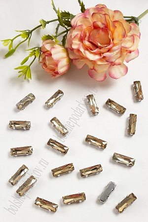 Стразы пришивные 15 мм &quot;Цилиндр&quot; (20 шт) SF-3714, светлое золото №3