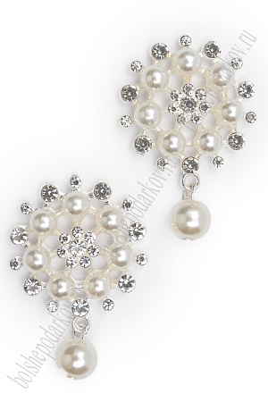 Серединка ювелирная с подвеской (2 шт) SF-5955, серебро