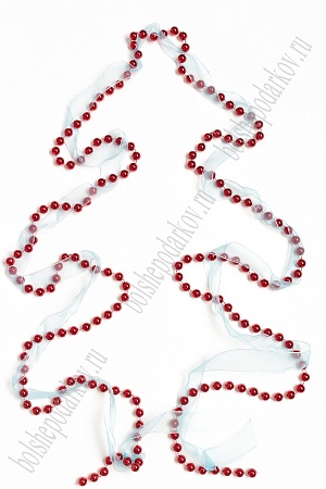 Новогодние бусы &quot;С лентой&quot; 1,8 м (SF-3521) красный