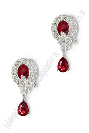 Серединка ювелирная с подвеской (2 шт) SF-7492, красный №1