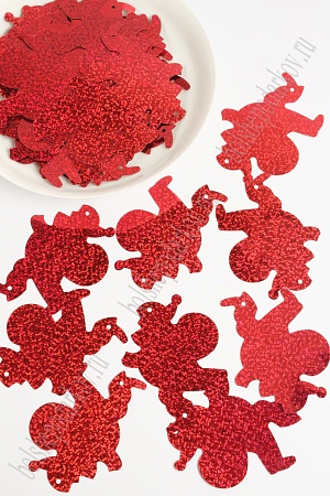 Пайетки 9*7 см &quot;Санта Клаус&quot; 500 гр (SF-1939) красный №50103