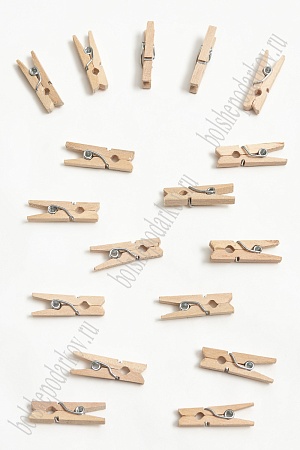 Прищепки деревянные 25 мм (100 шт) SF-2266, натуральный