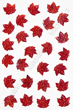 Пайетки &quot;Лист кленовый&quot; 23*23 мм*50 гр (SF-3062), красный