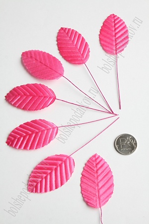 Листики декоративные на веточке (200 шт) SF-2281, фукси