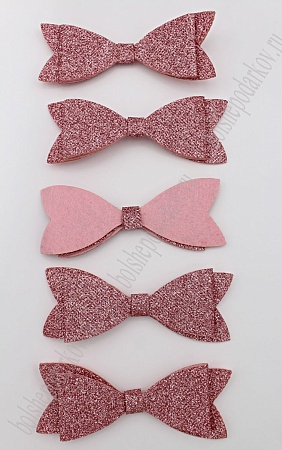 Патч с блестками 10*3 см &quot;Бантик&quot; (10 шт) SF-1873, розовый