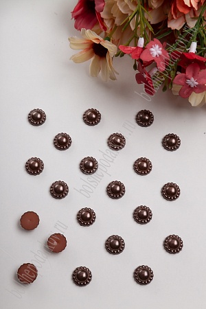 Полубусины &quot;Цветочек&quot; 12 мм, SF-1462 (50 гр) шоколадный №80