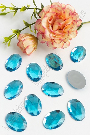 Стразы граненые 18*25 мм, овал (50 шт) SF-1612, бирюзовый