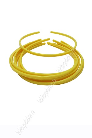 Ободки для волос 0,5 см пластиковые (20 шт) SF-451, желтый