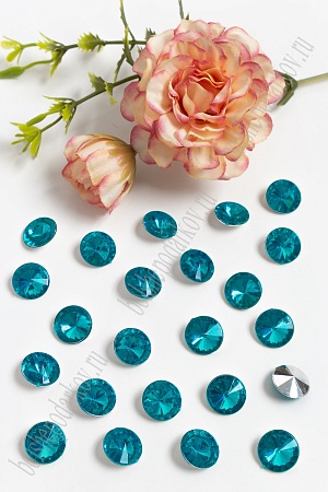 Стразы объемные 12 мм (100 шт) SF-392, бирюзовый