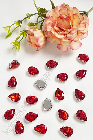 Стразы пришивные 14 мм &quot;Капелька&quot; (20 шт) SF-3708, красный №18