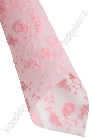 Пленка ПВХ с вышивкой &quot;Цветочки&quot; А4 (5 листов) SF-6056, розовый №3
