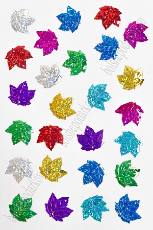Пайетки &quot;Лист кленовый&quot; 23*23 мм*500 гр (SF-3062), ассорти