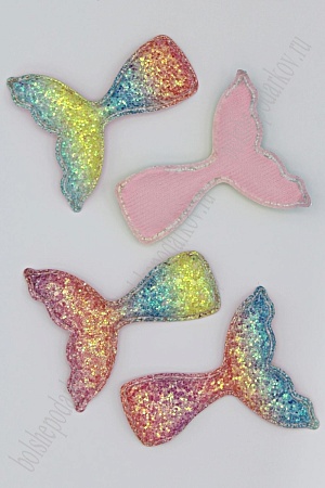 Патч 3D радужный, россыпь пайеток &quot;Хвост русалки&quot; 7*6 см (10 шт) SF-1892, С