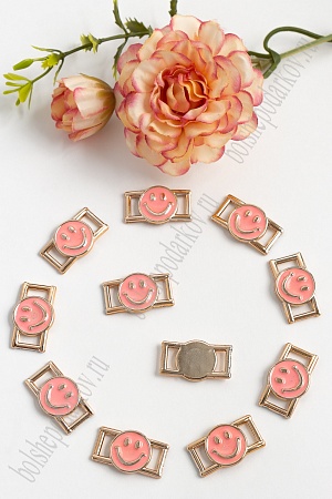 Пряжка-серединка &quot;Смайл&quot; 25*12 мм (30 шт) SF-096, розовый