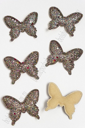 Патч 3D с блестками &quot;Бабочка&quot; 5,5*4,5 см (10 шт) SF-3163, разноцветный №2
