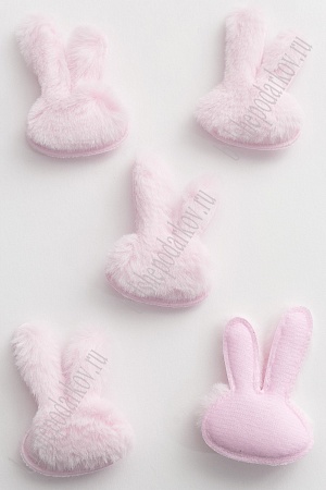 Патч меховой &quot;Зайка&quot; 4,2*6 см (10 шт) SF-3164, светло-розовый