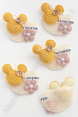 Патч тканевый &quot;Микки кармашек&quot; 6*5 см (5 шт) SF-2978, горчичный