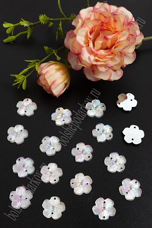 Стразы &quot;Цветок&quot; 15 мм (100 шт) SF-804, серебро радужный