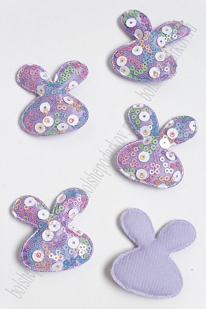 Патч с крупными пайетками &quot;Зайка&quot; 50*45 мм (10 шт) SF-2975, фиолетовый