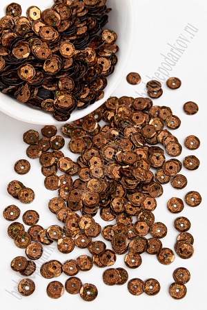 Пайетки круглые 6,5 мм*50 гр. (SF-1146) коричневый №50107