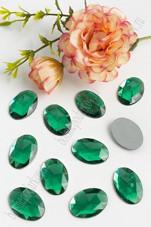 Стразы граненые 18*25 мм, овал (50 шт) SF-1612, зеленый