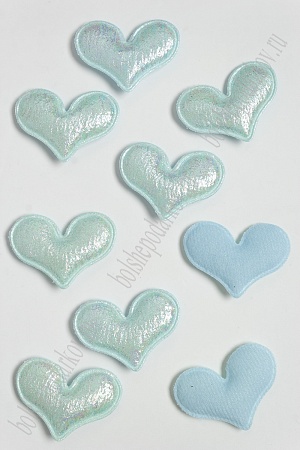 Патч с переливом &quot;Сердечко&quot; 5*4 см (10 шт) SF-3781, аквамариновый