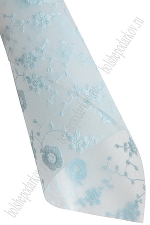 Пленка ПВХ с вышивкой &quot;Цветочки&quot; А4 (5 листов) SF-6056, голубой №2