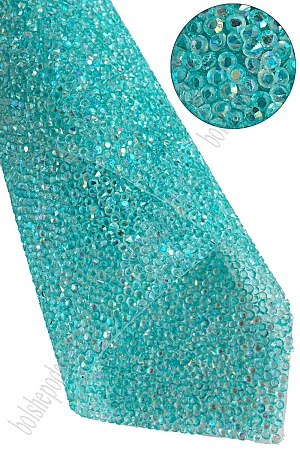 Стразовое полотно на силиконовой основе 24*40 см (SF-6005) аквамариновый/хамелеон №12