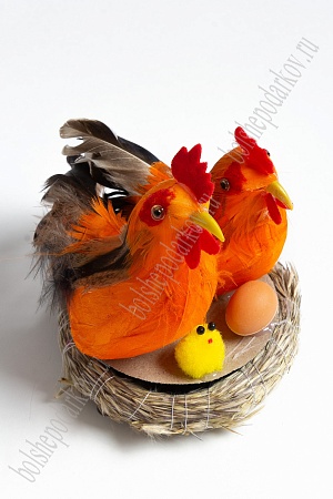 Пасхальный декор &quot;Петушок музыкальный&quot; 10 см (SF-5041) оранжевый