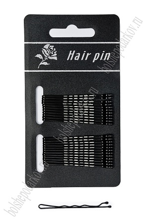Невидимки для волос на блистере 5 см (24 шт) SF-7410, черный