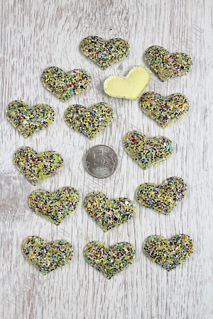 Патч 3D, россыпь пайеток &quot;Сердце&quot; 2,8*3,8 см (20 шт) SF-1532, салатовый