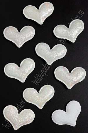 Патч с переливом &quot;Сердечко&quot; 5*4 см (10 шт) SF-3781, белый