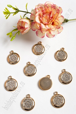 Подвеска пластик 20*24 мм &quot;Круг&quot; (20 шт) SF-5161, золото