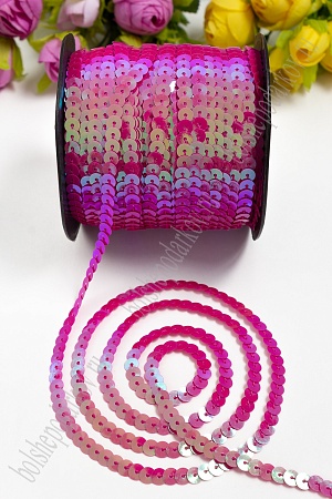 Пайетки 6 мм на нитке (хамелеон) SF-3069, фукси