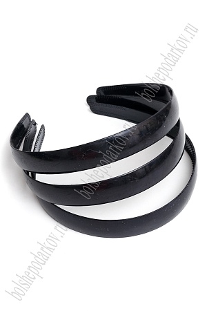 Ободки для волос 18 мм пластиковые (20 шт) SF-453, черный