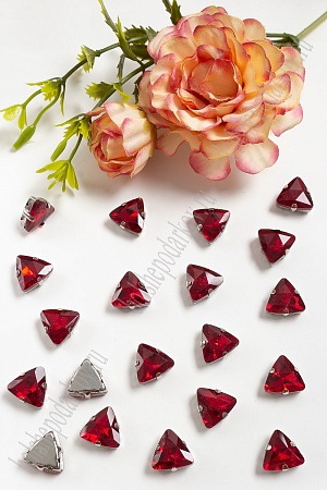Стразы пришивные 12 мм &quot;Треугольник&quot; (10 шт) SF-3766, бордовый №17