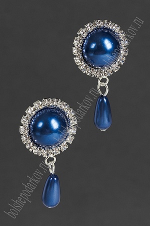 Серединка ювелирная с подвеской (2 шт) SF-5954, серебро/синий №28