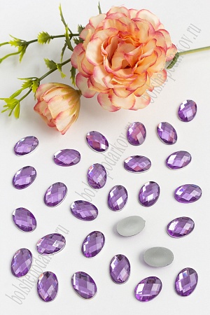 Стразы граненые 10*14 мм, овал (100 шт) SF-1608, фиолетовый