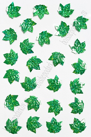 Пайетки &quot;Лист кленовый&quot; 23*23 мм*500 гр (SF-3062), зеленый №А95