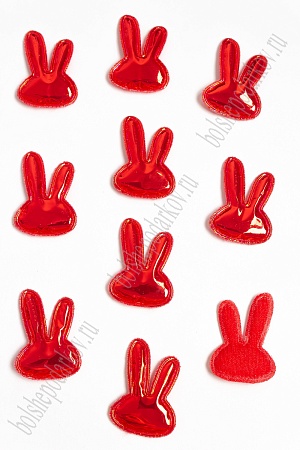 Патч глянец &quot;Зайка&quot; 4*2,8 см (10 шт) SF-2972, красный