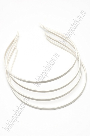 Ободки атласные 0,5 см, металл (20 шт) SF-1464, айвори №009