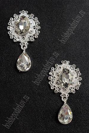 Серединка ювелирная с подвеской (2 шт) SF-4482, серебро/серебро №9