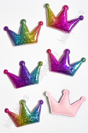 Патч голографик &quot;Корона&quot; 4,5*6,8 см (10 шт) SF-2974, №3