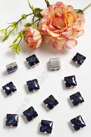 Стразы пришивные 12 мм &quot;Квадрат&quot; (20 шт) SF-3710, темно-синий №11