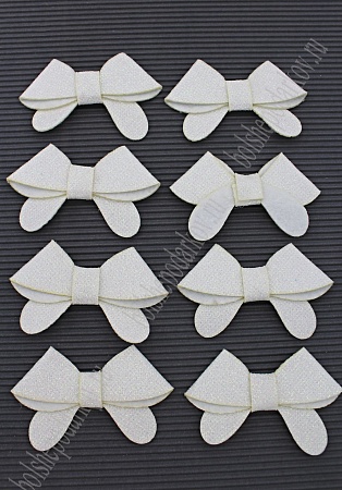 Патч с блестками 7*2,5 см &quot;Бантик&quot; (10 шт) SF-1872, белый