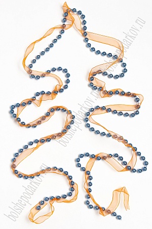 Новогодние бусы &quot;С лентой&quot; 1,8 м (SF-3521) голубой