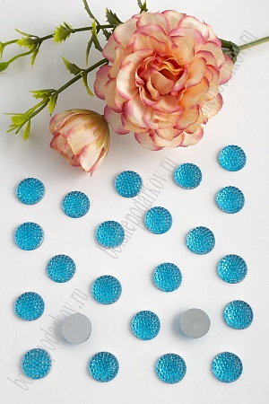 Стразы круглые 12 мм (100 шт) SF-1605, голубой