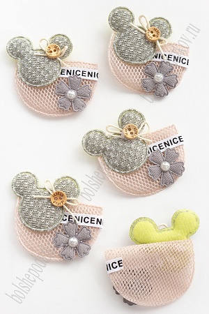 Патч тканевый &quot;Микки кармашек&quot; 6*5 см (5 шт) SF-2978, серо-зеленый