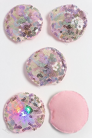 Патч с пайетками &quot;Ушки круглые&quot; 5,5*5 см (5 шт) SF-3165, разноцветный